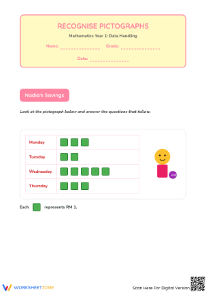 Grade 2 Data — Printable Pictograph Worksheet