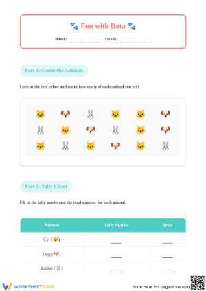 Grade 1 Data Table — Printable No-Prep Worksheet