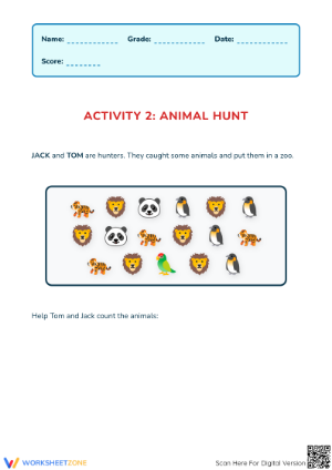 Printable Counting & Comparing Worksheet | Grade 1 Math