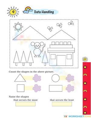Shapes Counting Worksheet with Data Analysis