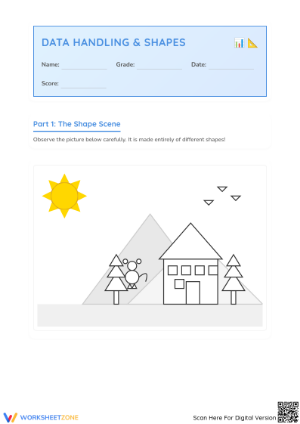Shapes Counting Worksheet with Data Analysis