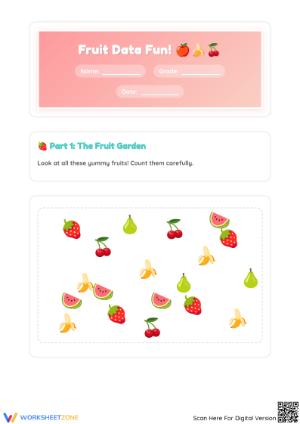 Grade 1 Data Handling — Printable No-Prep Worksheet