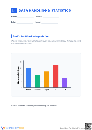 Grade 4 Data Handling Worksheet | Essential Math Practice
