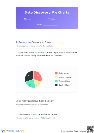 Printable Pie Charts Worksheet | Grade 4 Math