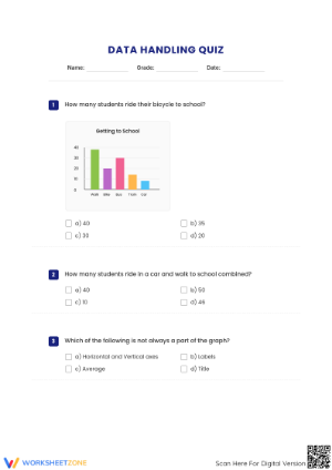 Complete 6.SP.B.5 Worksheet: Data Handling — Grade 6