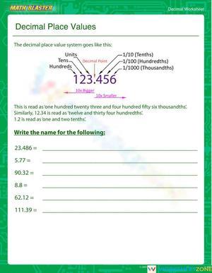 Decimal Place Value