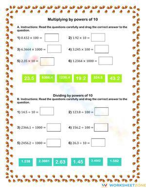 Multiply/Divide Decimals by Powers of 10