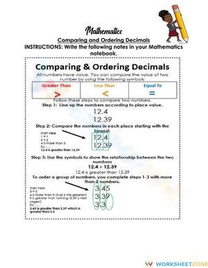 Comparing & Ordering Decimals