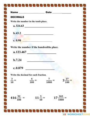 Place Value of Decimals