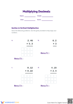 Essential Multiplying Decimals Worksheet | Grade 5 Math