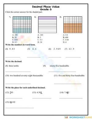 Decimal Place Value Intro g6
