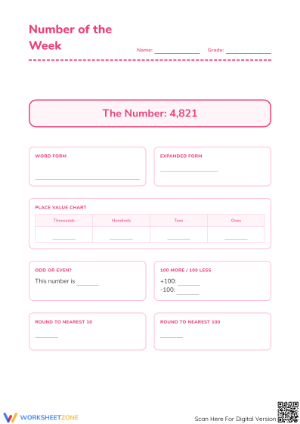 Numbers of the Week 2: Printable Decimals Math Worksheet