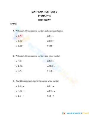 P5 test 3