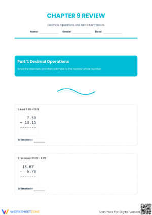 Grade 6-7 Decimals Review — Essential Printable Worksheet