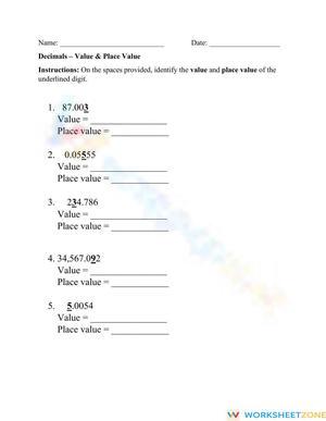 Value and Place Value
