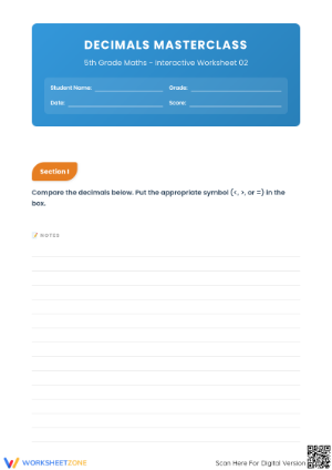 Grade 5 Decimals Masterclass: Essential Printable Worksheet