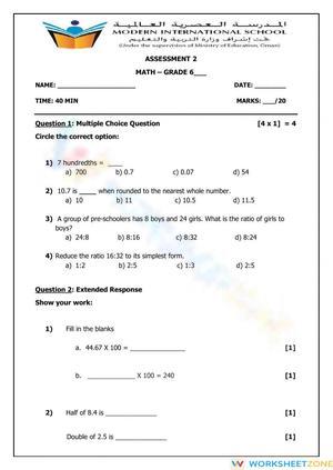 Assessment 2 - Maths