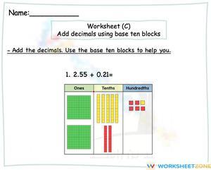 Add decimals using base ten blocks (C)