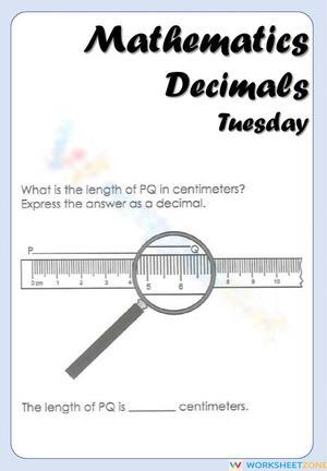 Reading Decimal Measurements | Grade 4 Math Printable