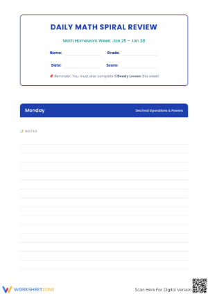 Grade 5 Decimal Operations — Essential Spiral Review