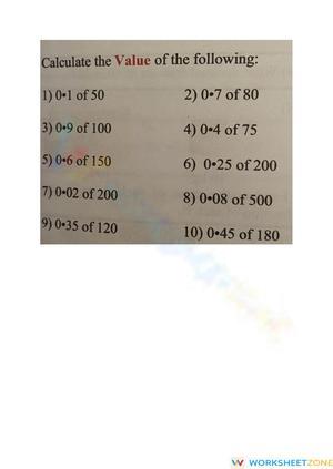 Decimals,Finding Value of