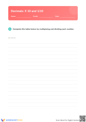 Printable Decimal Place Value Worksheet | Grade 5 Math