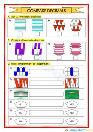 Compare Decimals Worksheet | Grade 3 Essential Math