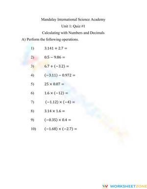 Decimal Quiz