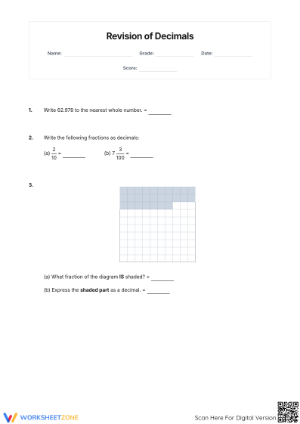 Essential Decimals Mastery Test | Grade 10-12 Printable