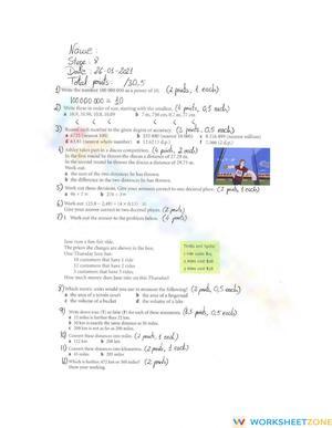 S8 - End of unit 3 and 4 test