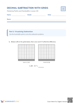 Subtracting Decimals Worksheet | Printable Grade 5 Math