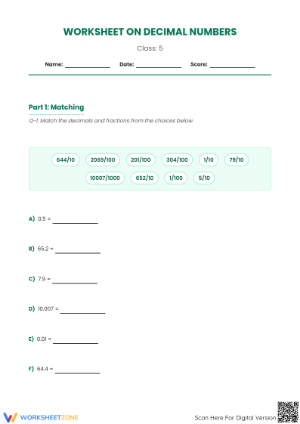 Essential Decimals and Fractions Practice | Grade 5 Math
