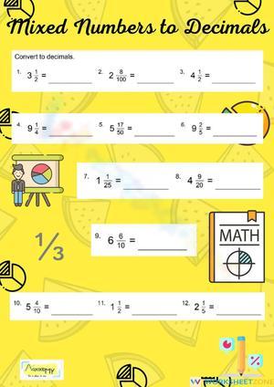 Mixed Numbers to Fractions