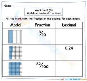 Decimal and fraction (B)
