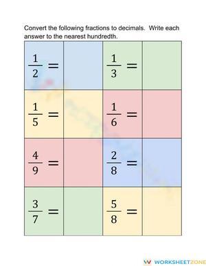 Convert Fractions to Decimal