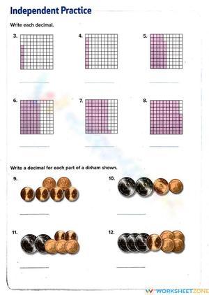 Decimals Hundredths Practice Worksheet