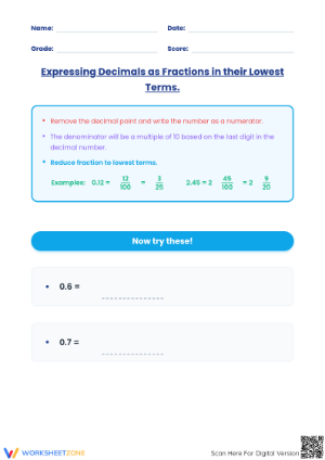 Essential Decimal to Fraction Practice | Grade 5-7 Math