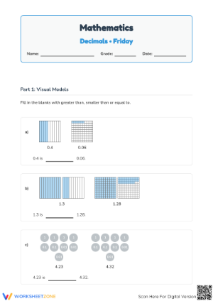 Essential Decimals Practice Worksheet | Grade 4 Math