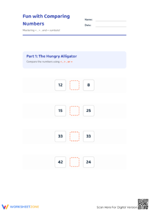 Grade 1 Descending Numbers — Printable No-Prep Worksheet
