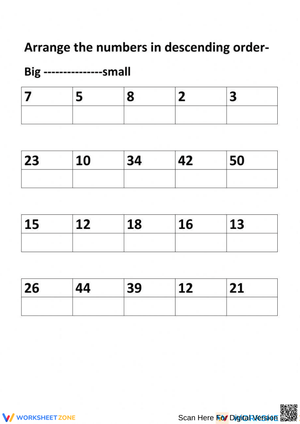 Fun Number Ordering Worksheet 