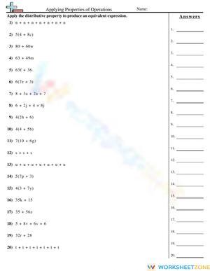 Applying Properties of Operations