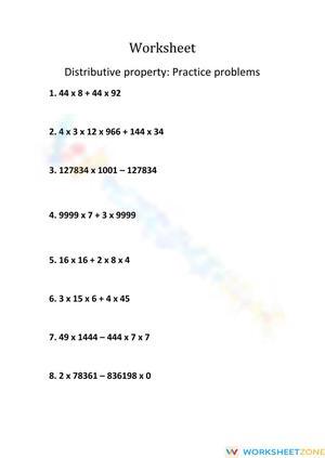 Distributive property of multiplication over addition and subtraction