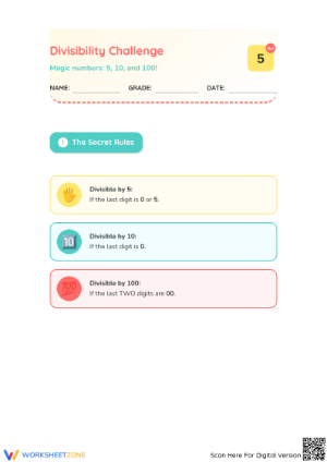 Essential Divisibility Rules Worksheet | Grade 4 Math