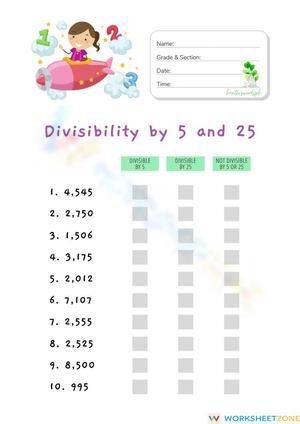 Divisibility by 5 and 25 (HuntersWoodsPH Math)