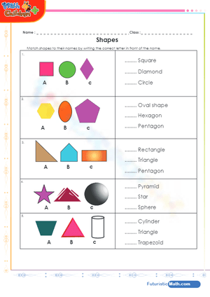 Identify Different Shapes Worksheet