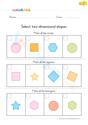 Select two-dimensional shapes