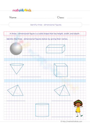 Worksheet on 3D Figures