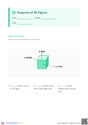 Essential 3D Figures Properties Worksheet | Grade 2 Math