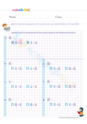 Fraction expressions with a particular sum