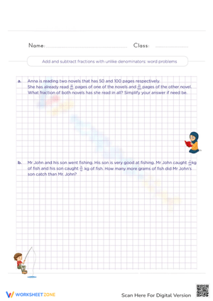 Add and Subtract Fractions: Word Problems